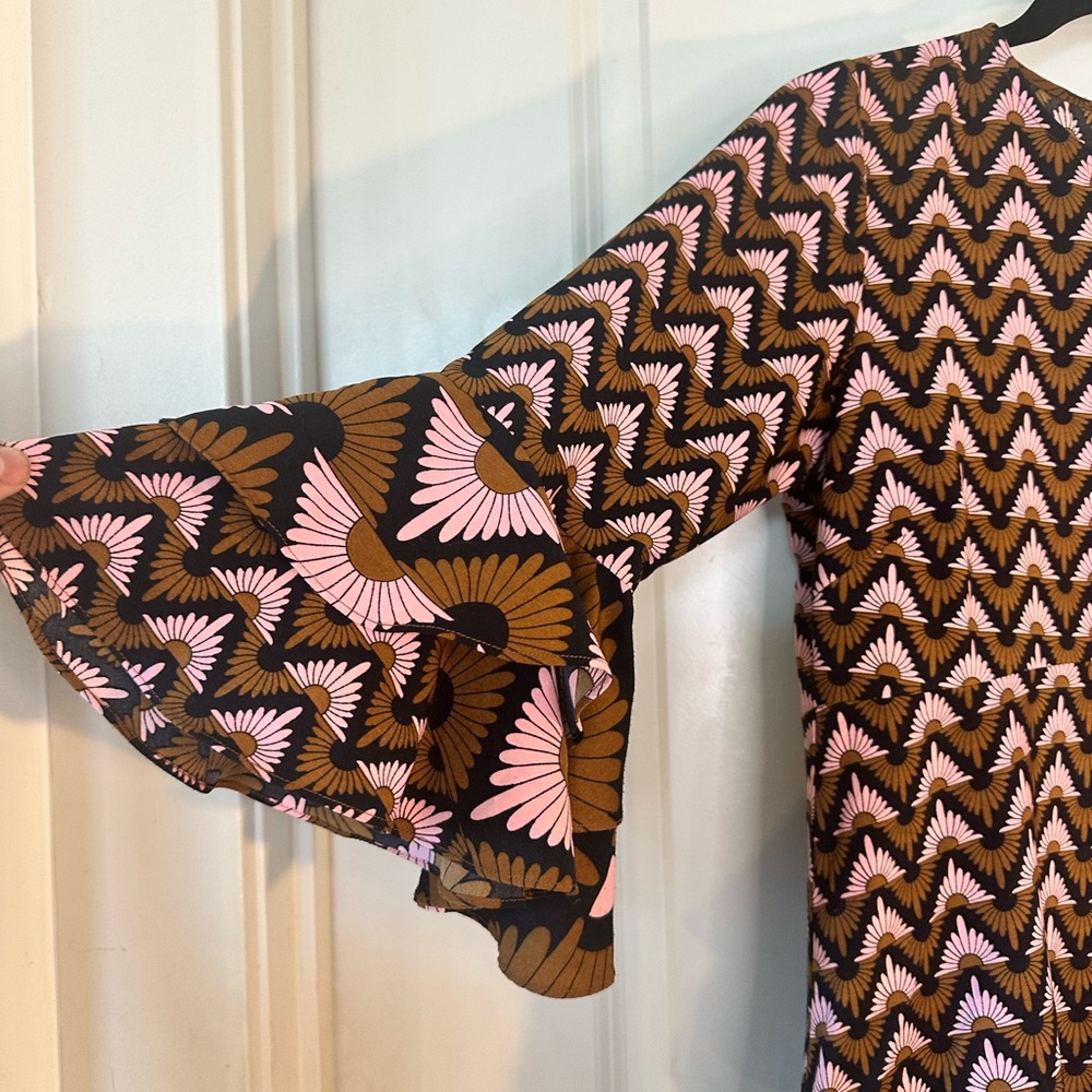 Traffic People Pink and Brown Patterned Maxi Dress - Picture 4 of 9